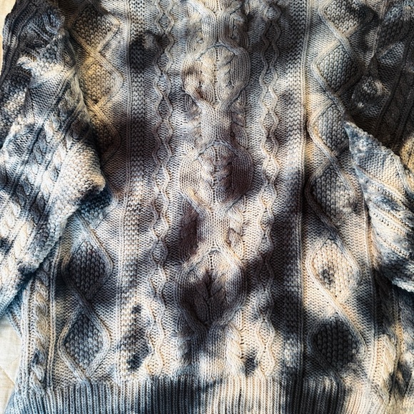 Anthropologie Pilcro Joni Cable-Knit Sweater Blue Motif tie-dye 🪢 Size M, NWOT - Picture 4 of 7